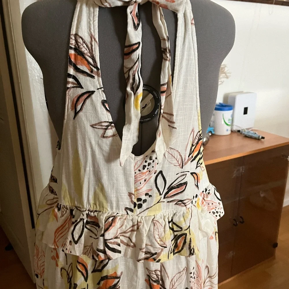 Free People White Floral Backless Ruffle Maxi Dress - Picture 8 of 11